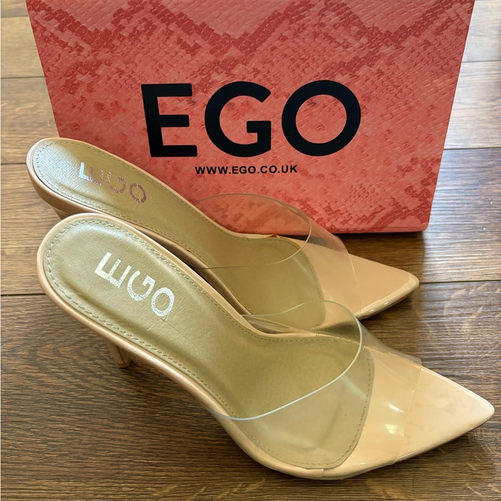 EGO Women's Clear and Nude Heels - UK 7